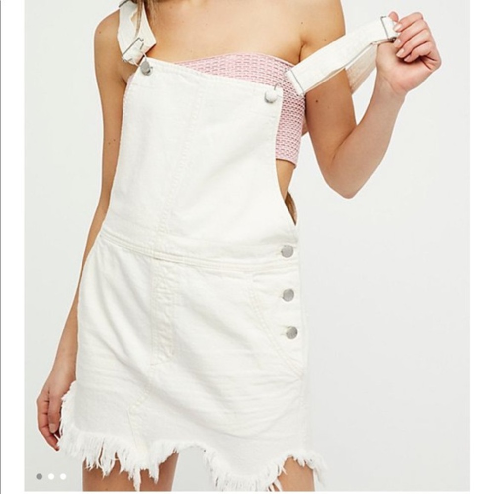 Free People White Overall Dress